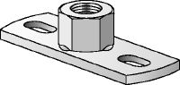 MGS 2 Galvanised medium-duty base plate to fasten metric threaded rods with two anchor points