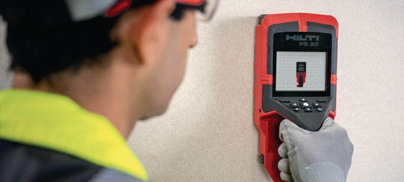 PS 85 Wall scanner Easy-to-use wall scanner and stud finder for hit prevention when drilling or cutting near embedded objects Applications 1